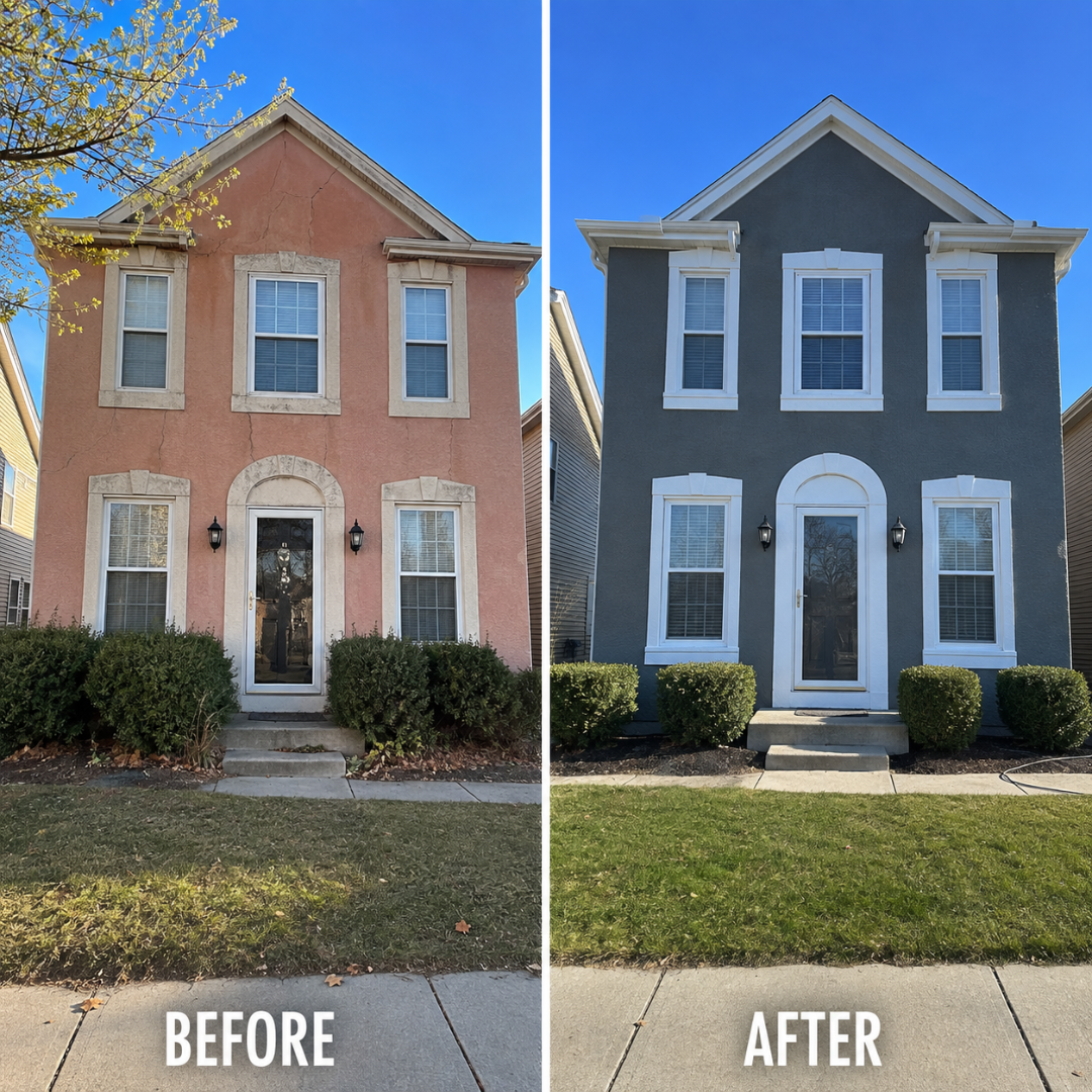 Deck painting service in a Bolingbrook, IL backyard